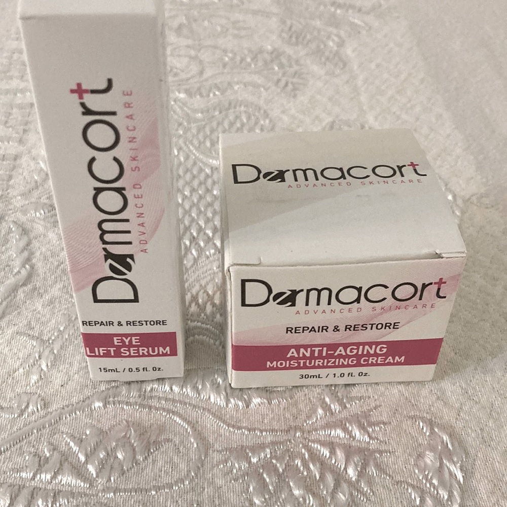 Dermacort eye serum and moisturizer